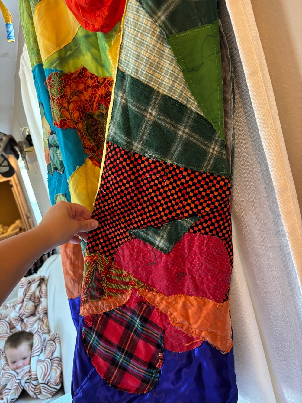 Patchwork Multicolor Maxi Skirt with Hood - Picture 7 of 8